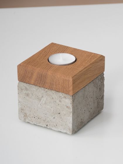 Teelicht Eiche und Beton