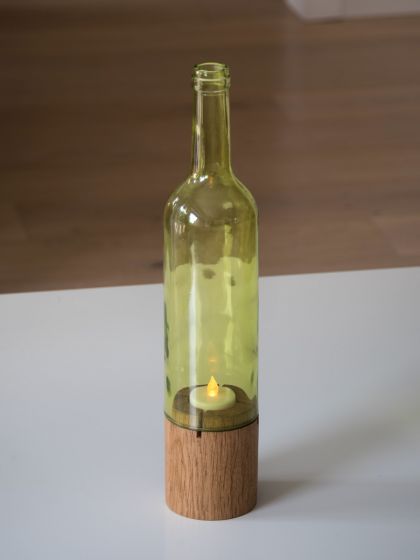 Teelichthalter Weinflasche